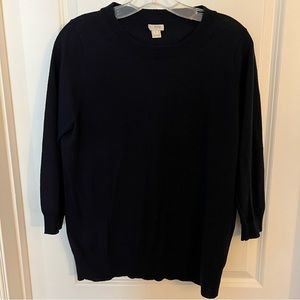 J. Crew ¾ Sleeve Navy Blue Sweater